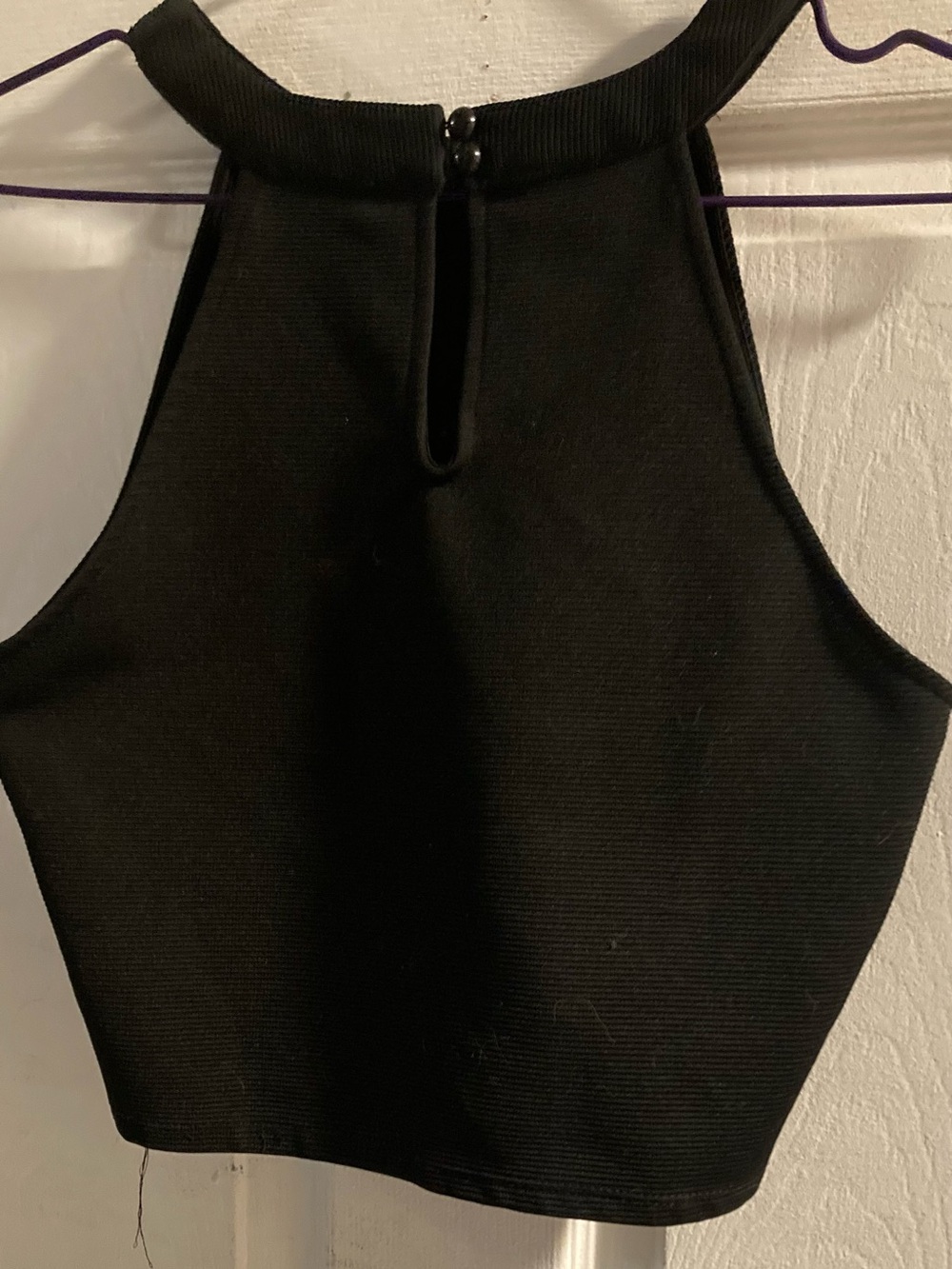 Material Girl Black Ribbed Halter Top